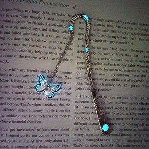 Kids Motivation -Luminous Metal Bookmarks Butterfly Bookmark for Kids Fancy Gift